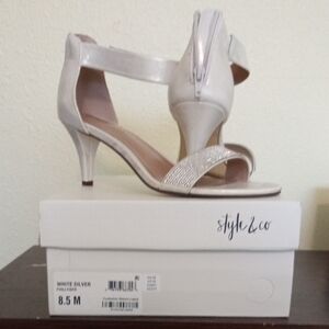 COPY - Style & Co White Silver Heels